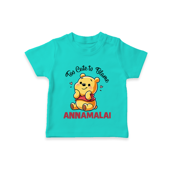 Too Cute To Blame Personalized TShirt - TEAL - 0-5 Months Old (Chest 17")