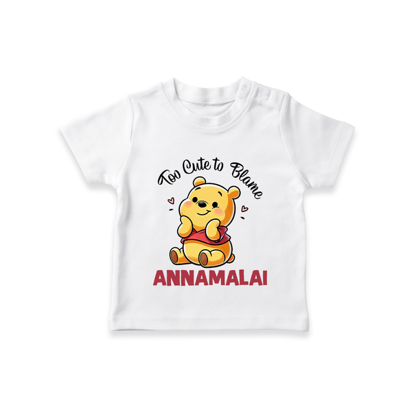 Too Cute To Blame Personalized TShirt - WHITE - 0-5 Months Old (Chest 17")