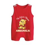 Too Cute To Blame Personalized Button Romper - RED - New Born (Chest 18")