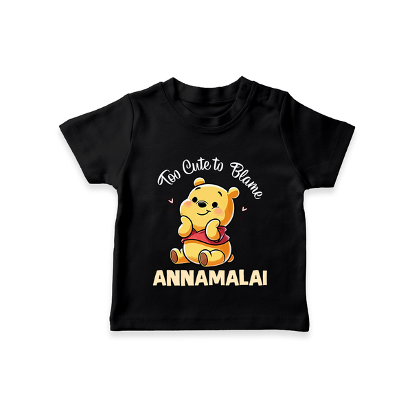 Too Cute To Blame Personalized TShirt - BLACK - 0-5 Months Old (Chest 17")
