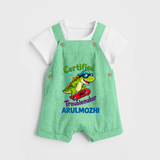 Certified Troublemaker Personalized Dungaree - GREEN - 0 - 5 Months Old (Chest 18")