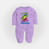 Certified Troublemaker Personalized Full Body Suit - LILAC - New Born (Chest 7.5")