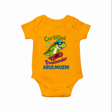 Certified Troublemaker Personalized Romper - CHROME YELLOW - New Born (Chest 14")