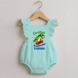 Certified Troublemaker Personalized Romper Frock - MINT GREEN - 0 - 3 Months Old (Chest 19")