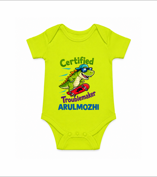 Certified Troublemaker Personalized Romper
