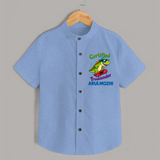 Certified Troublemaker Personalized Shirt - SKY BLUE - 0 - 6 Months Old (Chest 23")