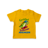 Certified Troublemaker Personalized TShirt - CHROME YELLOW - 0-5 Months Old (Chest 17")