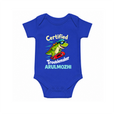 Certified Troublemaker Personalized Romper - COBALT BLUE - New Born (Chest 14")