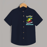 Certified Troublemaker Personalized Shirt - NAVY BLUE - 0 - 6 Months Old (Chest 23")
