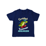 Certified Troublemaker Personalized TShirt - NAVY BLUE - 0-5 Months Old (Chest 17")