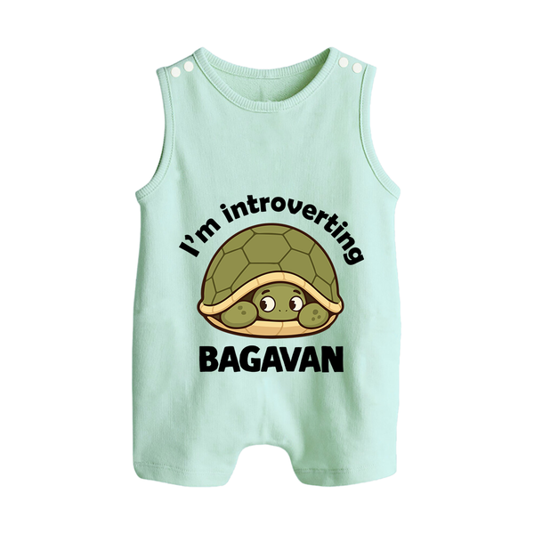 I'm Introverting Personalized Button Romper - MINT GREEN - New Born (Chest 18")