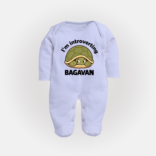I'm Introverting Personalized Full Body Suit - BABY BLUE - New Born (Chest 7.5")