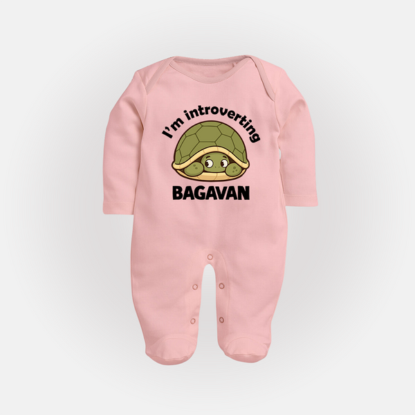 I'm Introverting Personalized Full Body Suit - BABY PINK - New Born (Chest 7.5")