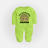 I'm Introverting Personalized Full Body Suit - LIME GREEN - New Born (Chest 7.5")