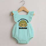 I'm Introverting Personalized Romper Frock - MINT GREEN - 0 - 3 Months Old (Chest 19")
