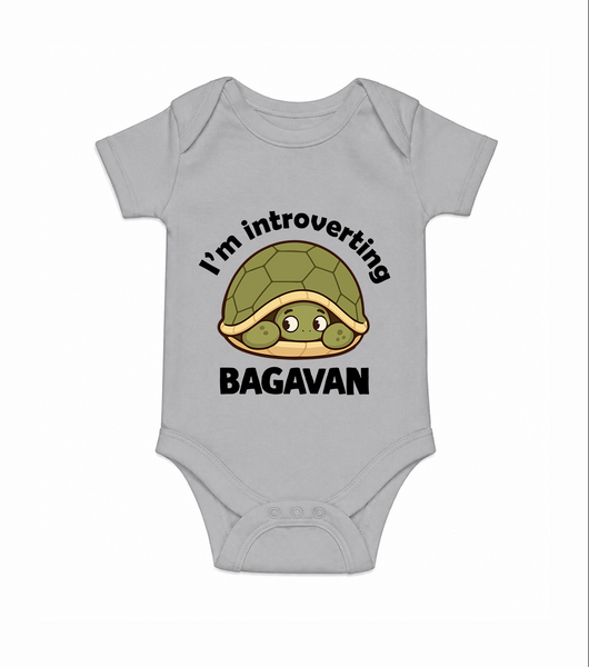 I'm Introverting Personalized Romper - GREY - New Born (Chest 14")