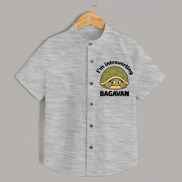 I'm Introverting Personalized Shirt - GREY - 0 - 6 Months Old (Chest 23")