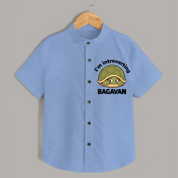 I'm Introverting Personalized Shirt - SKY BLUE - 0 - 6 Months Old (Chest 23")