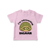 I'm Introverting Personalized TShirt - BABY PINK - 0-5 Months Old (Chest 17")
