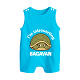 I'm Introverting Personalized Button Romper - SKY BLUE - New Born (Chest 18")
