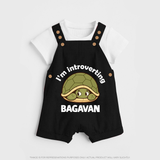I'm Introverting Personalized Dungaree - BLACK - 0 - 5 Months Old (Chest 18")