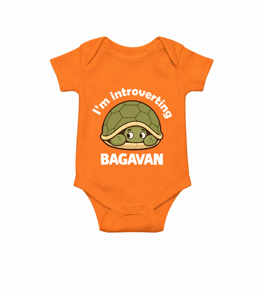 I'm Introverting Personalized Romper - ORANGE - New Born (Chest 14")