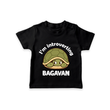 I'm Introverting Personalized TShirt - BLACK - 0-5 Months Old (Chest 17")