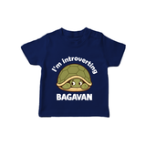 I'm Introverting Personalized TShirt - NAVY BLUE - 0-5 Months Old (Chest 17")