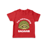 I'm Introverting Personalized TShirt - RED - 0-5 Months Old (Chest 17")