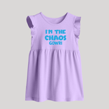 I'm The Chaos Personalized Baby Frock - LILAC - 0 - 3 Months Old (Chest 17")
