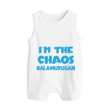 I'm The Chaos Personalized Button Romper - WHITE - New Born (Chest 18")