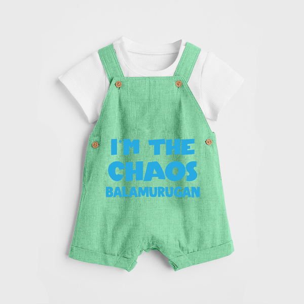 I'm The Chaos Personalized Dungaree - GREEN - 0 - 5 Months Old (Chest 18")