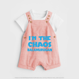 I'm The Chaos Personalized Dungaree - PEACH - 0 - 5 Months Old (Chest 18")
