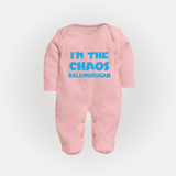 I'm The Chaos Personalized Full Body Suit - BABY PINK - New Born (Chest 7.5")