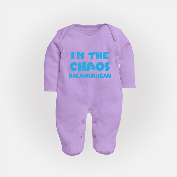I'm The Chaos Personalized Full Body Suit - LILAC - New Born (Chest 7.5")