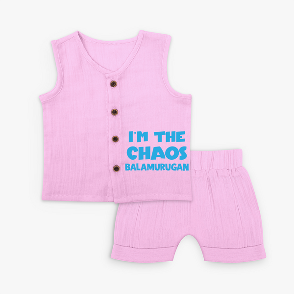 I'm The Chaos Personalized Jabla Set - BABY PINK - 0 - 3 Months Old (Chest 9.8")