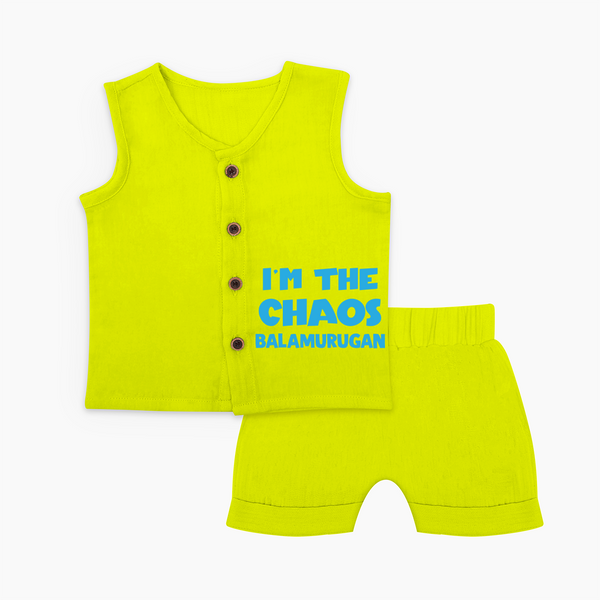 I'm The Chaos Personalized Jabla Set - LIME GREEN - 0 - 3 Months Old (Chest 9.8")