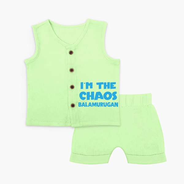 I'm The Chaos Personalized Jabla Set - PASTEL GREEN - 0 - 3 Months Old (Chest 9.8")