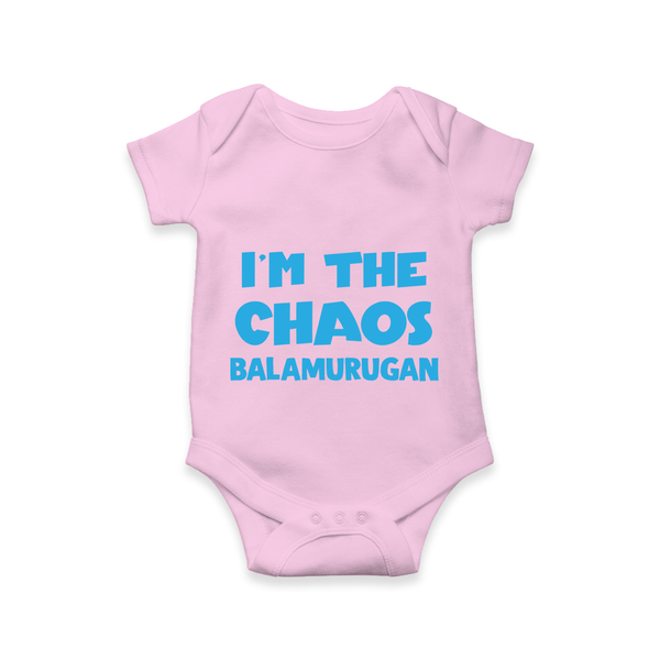 I'm The Chaos Personalized Romper - BABY PINK - New Born (Chest 14")