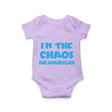 I'm The Chaos Personalized Romper - LILAC - New Born (Chest 14")