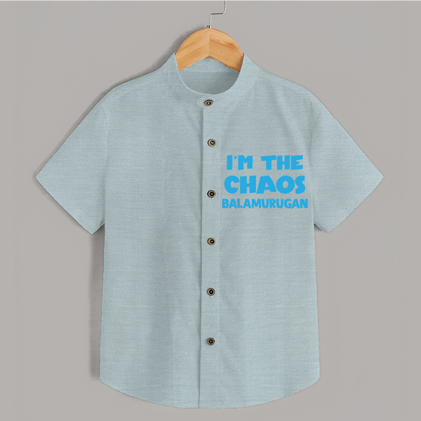 I'm The Chaos Personalized Shirt - ARCTIC BLUE - 0 - 6 Months Old (Chest 23")