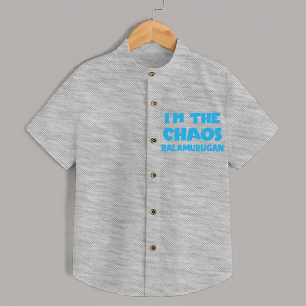 I'm The Chaos Personalized Shirt - GREY - 0 - 6 Months Old (Chest 23")