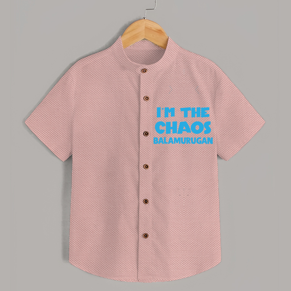 I'm The Chaos Personalized Shirt - PEACH - 0 - 6 Months Old (Chest 23")