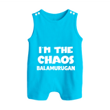 I'm The Chaos Personalized Button Romper - SKY BLUE - New Born (Chest 18")
