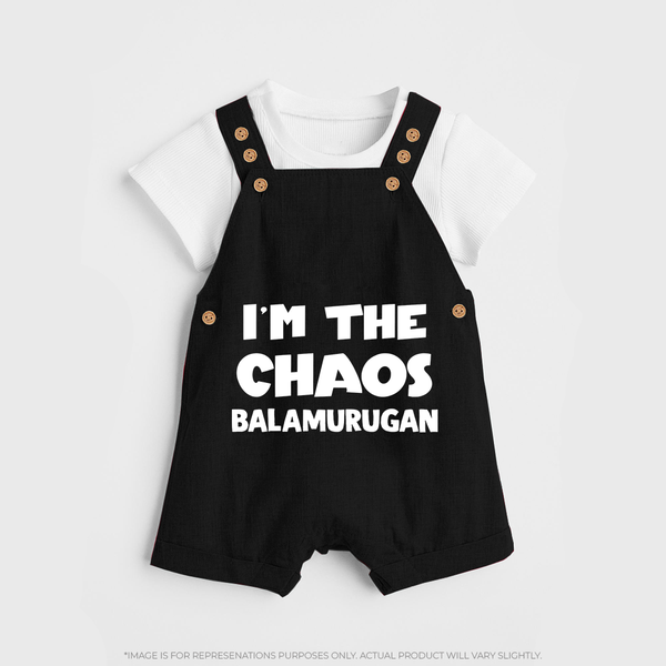 I'm The Chaos Personalized Dungaree - BLACK - 0 - 5 Months Old (Chest 18")