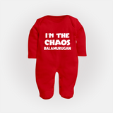 I'm The Chaos Personalized Full Body Suit - RED - New Born (Chest 7.5")