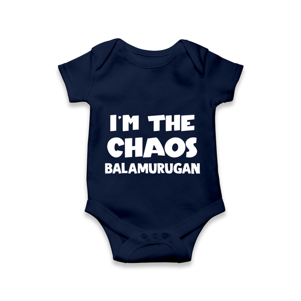 I'm The Chaos Personalized Romper - NAVY BLUE - New Born (Chest 14")
