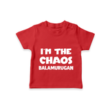 I'm The Chaos Personalized TShirt - RED - 0-5 Months Old (Chest 17")
