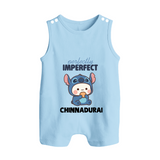 Perfectly Imperfect Personalized Button Romper - BABY BLUE - New Born (Chest 18")
