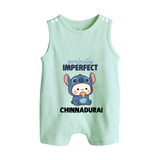 Perfectly Imperfect Personalized Button Romper - MINT GREEN - New Born (Chest 18")